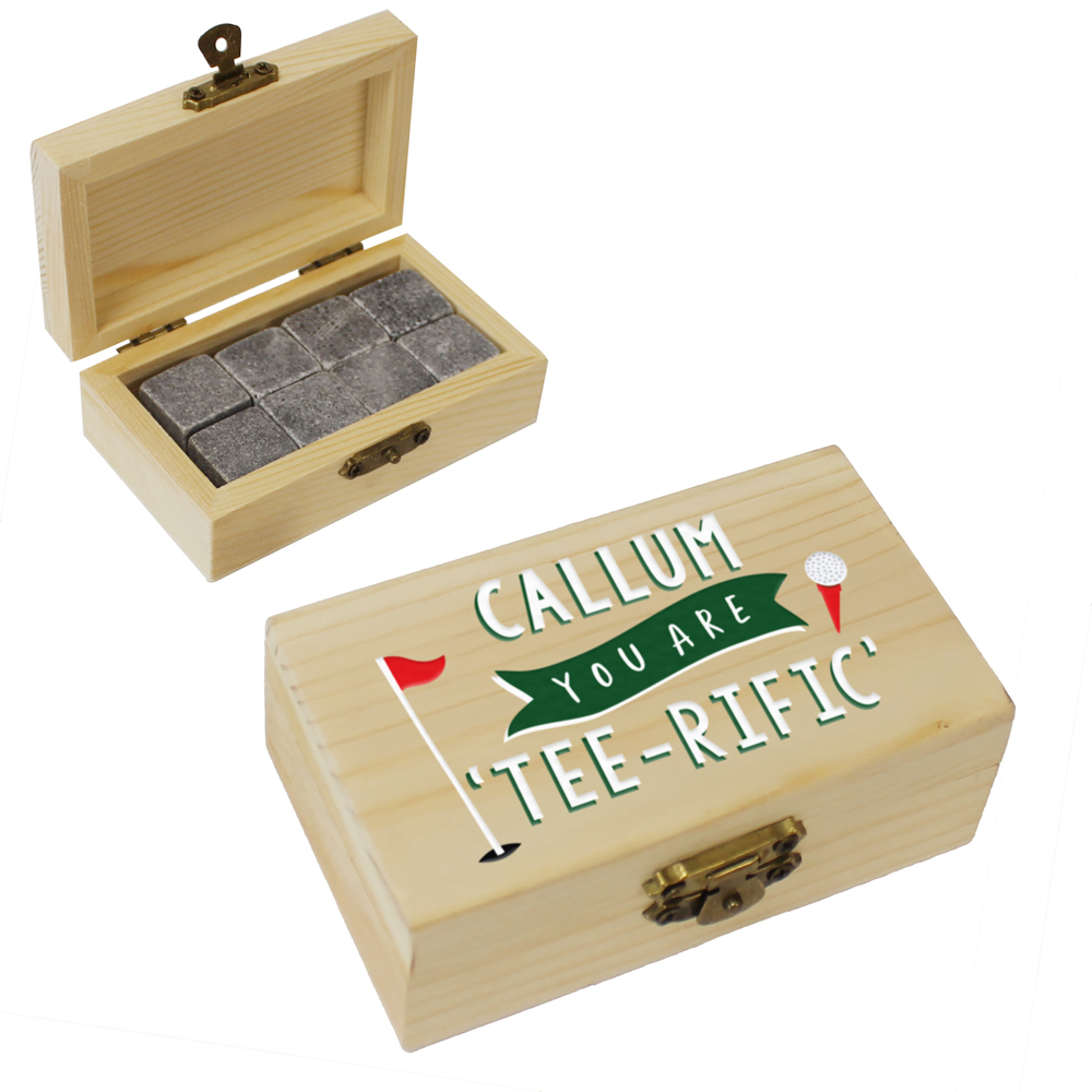 Personalised Memento Company Personalised Golf Whisky Stones Set Image 3
