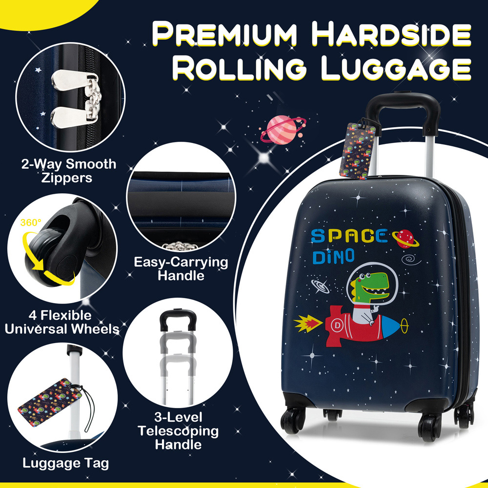 Costway Set of 5 Kids Dark Blue Luggage Set Image 6