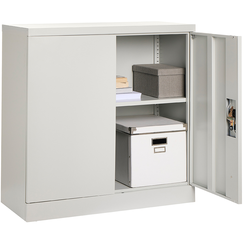 MMT Furniture Designs 2 Door Grey Metal Filing Lockable Filing Cabinet Image 6
