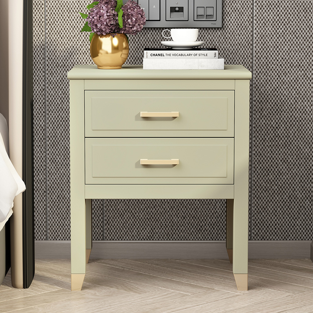 Palazzi 2 Drawer Teal Bedside Table Image 1