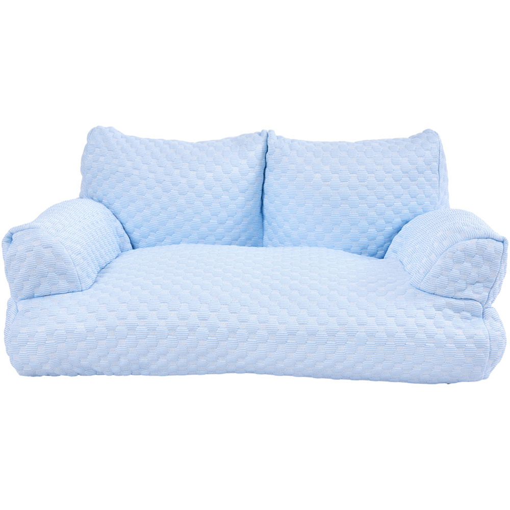 H&O Direct 65cm Light Blue Ice Silk Pet Sofa Bed Image 1