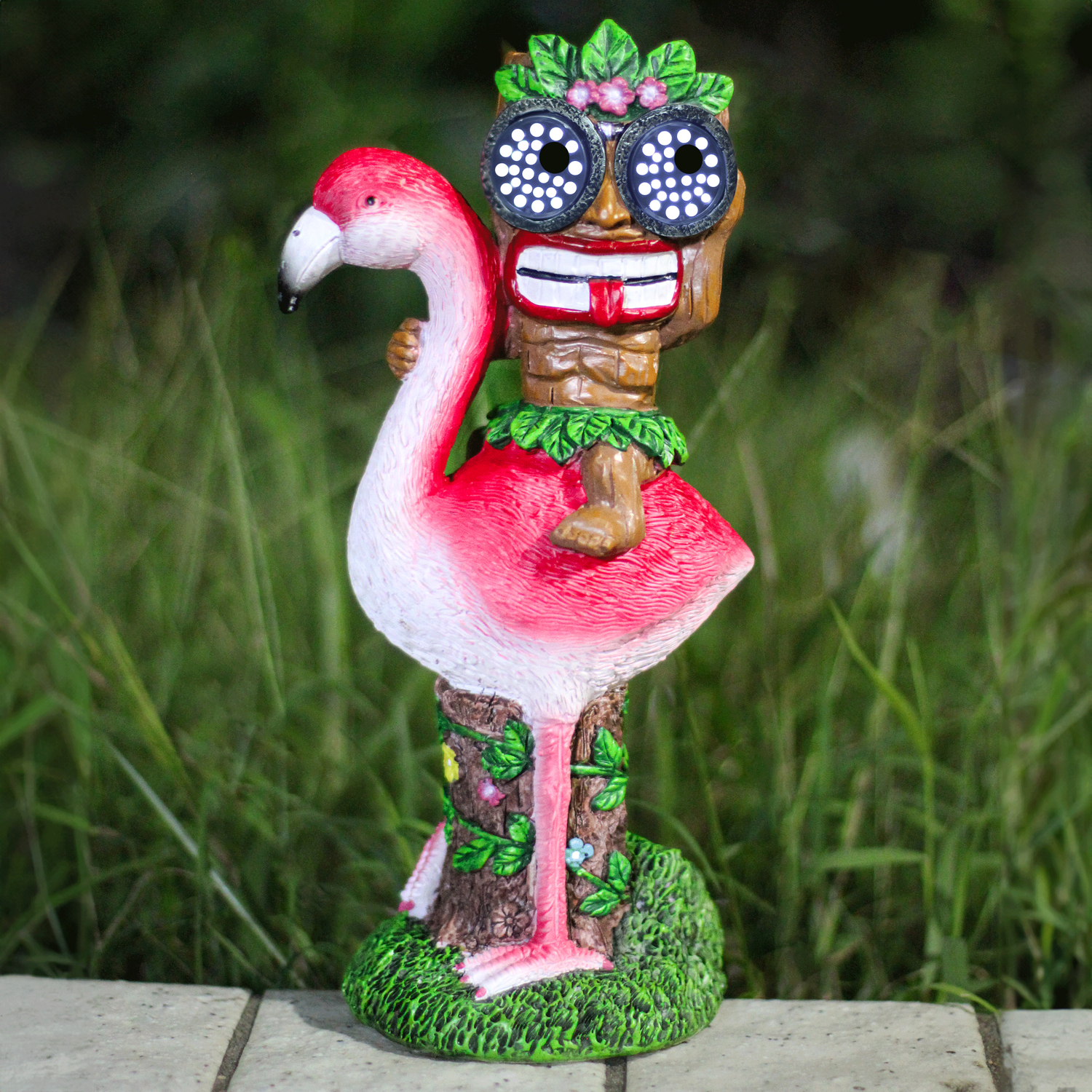 Tiki and Flamingo Garden Ornament Image 2