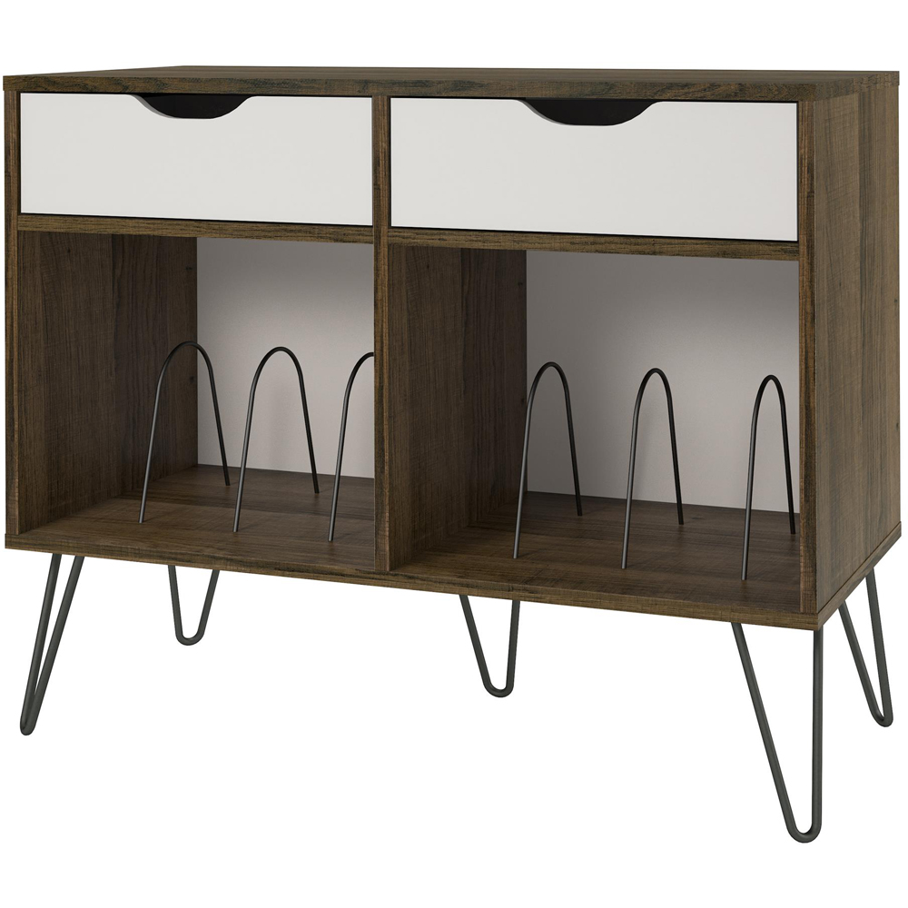 Novogratz Harmony 2 Drawer Brown Oak Turntable Stand Image 2