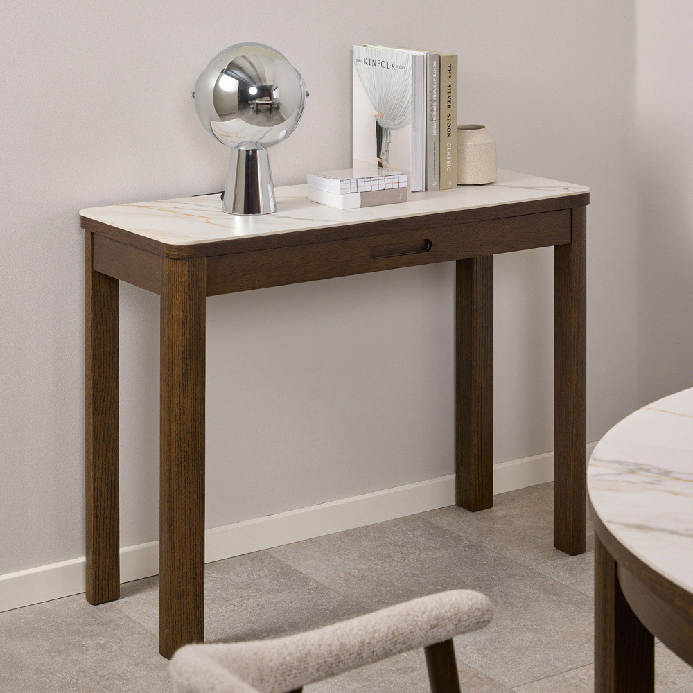 Florence Southampton Single Drawer Cream Ceramic Console Table Image 9