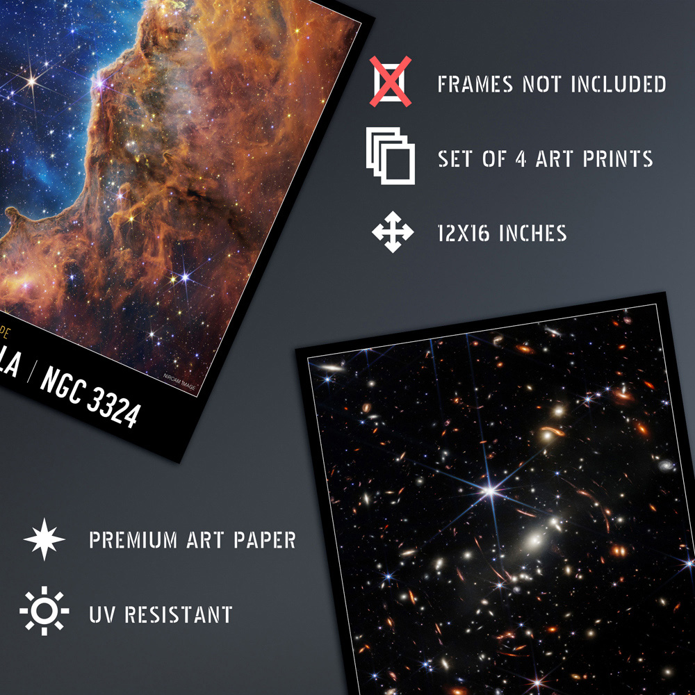 Artery8 NASA James Webb Space Telescope Exoplanet Travel Wall Art Print 30 x 41cm 4 Pack Image 4