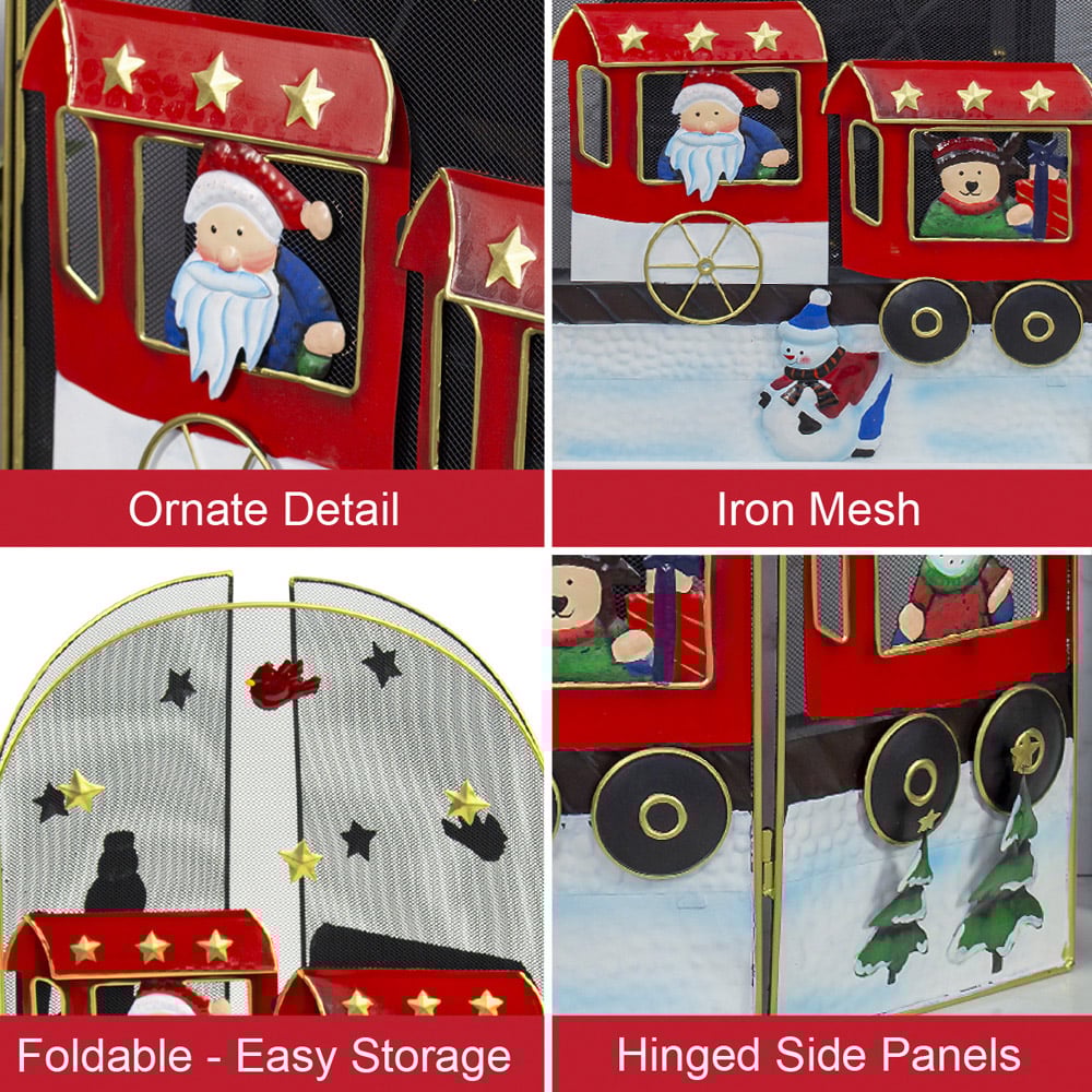 The Christmas Workshop Santa and Snowman Train Fire Guard Image 7