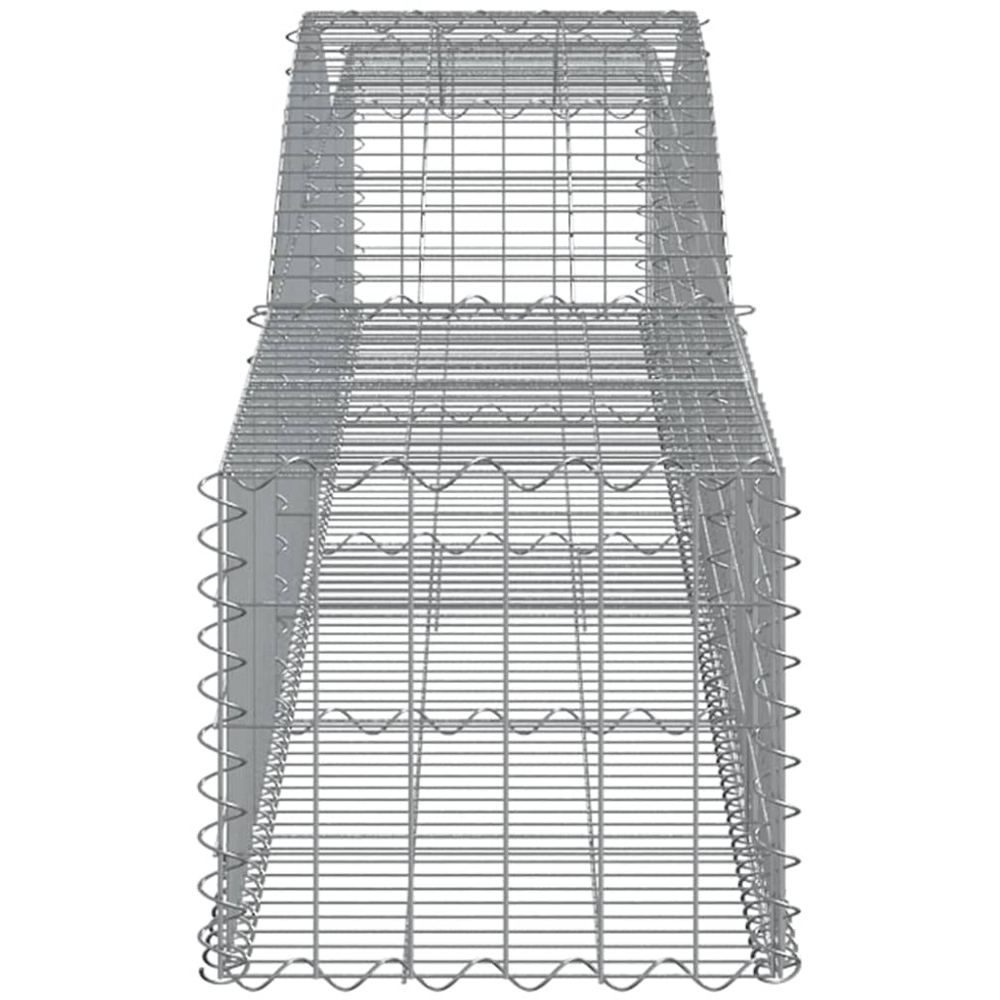 vidaXL Silver Galvanised Iron Arched Gabion Basket 400 x 50 x 40/60cm 4 Pack Image 3