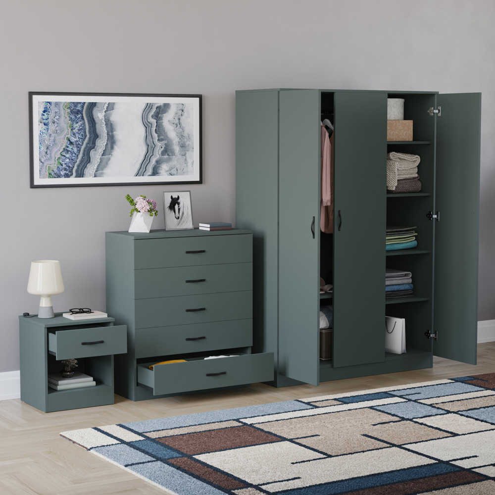 VIDA DESIGNS Riano Green 3 Piece Bedroom Furniture Set Image 5