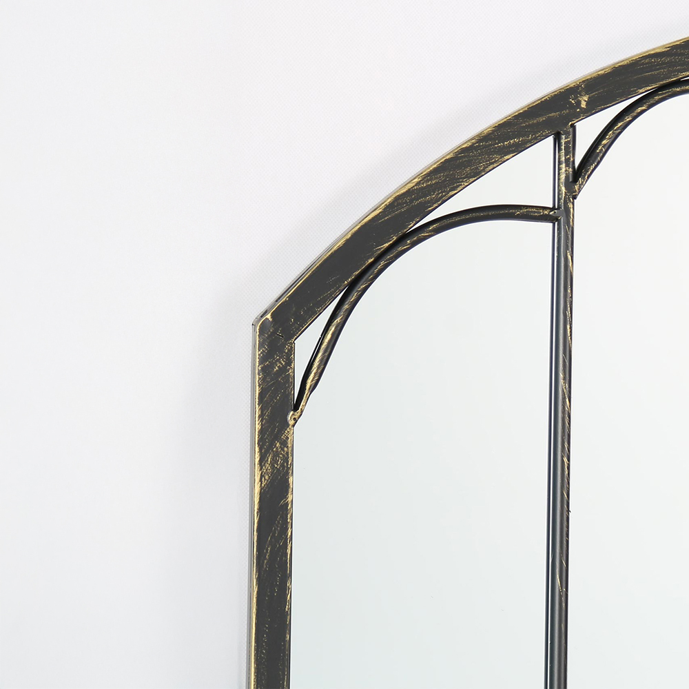 MirrorOutlet Summer View Metal Arched Ornate Window Garden Mirror 160 x 85cm Image 4