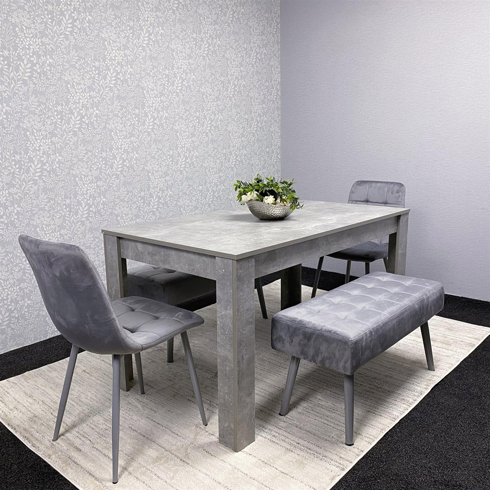 Kosy Koala 4 Seater Stone Dining Set Grey Image 5