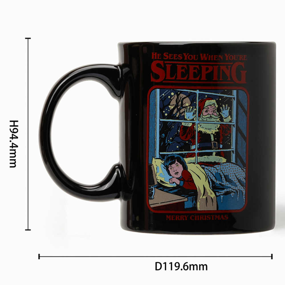 Steve Rhodes He Sees You When You're Sleeping Cinnamon and Clove Scented Candle with Black Mug Image 7