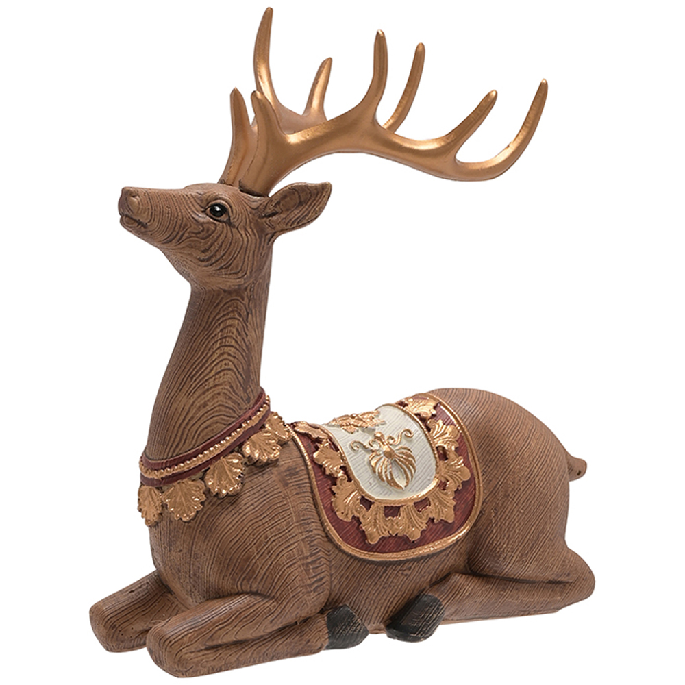 The Christmas Gift Co Sitting Reindeer Christmas Decoration Image 1