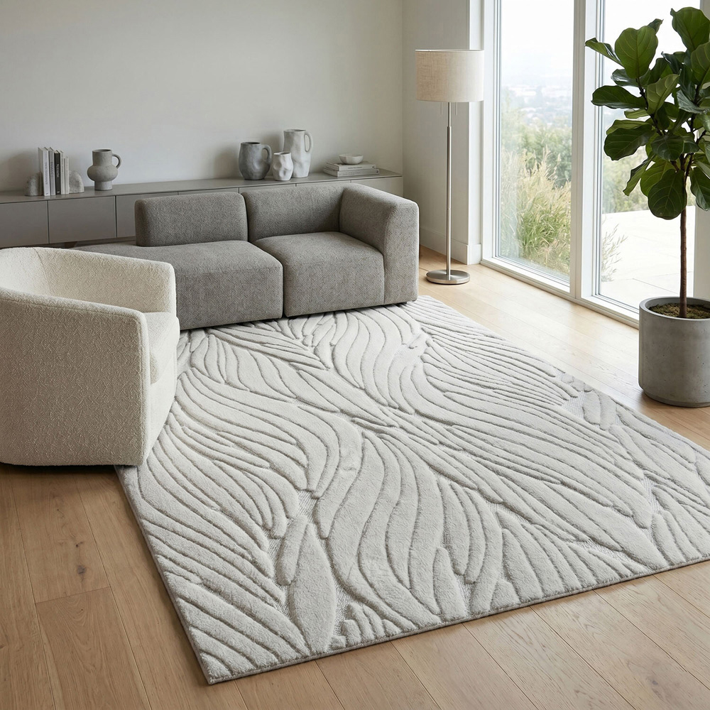 Clara Textured Rug Beige Image 1