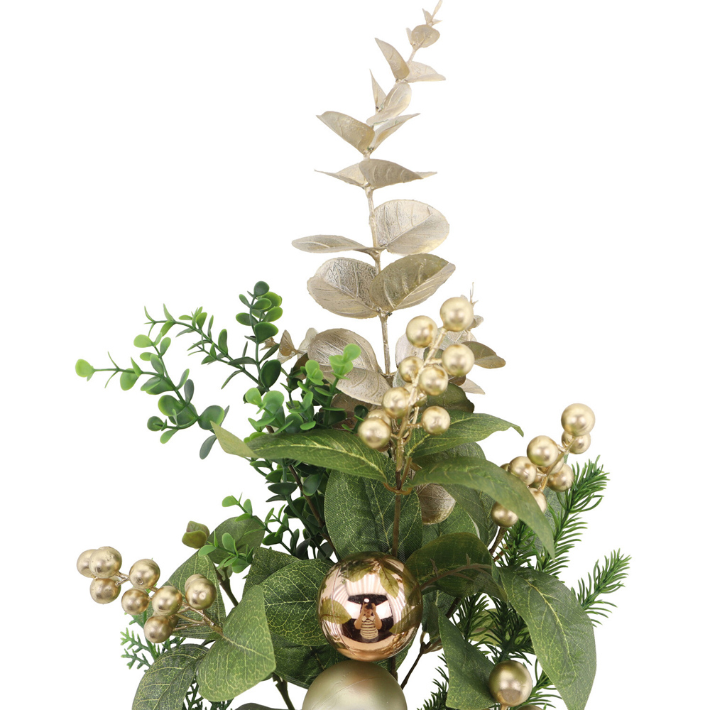 Gold Poinsettia Bauble Spray Image 2