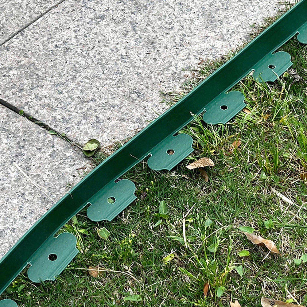 Living and Home 32ft x 10cm Green L Shaped No Dig Lawn Edging Image 2