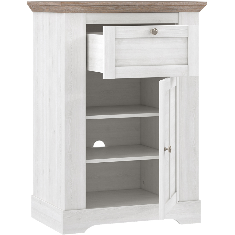 Florence Illopa Single Door and Drawer Nelson and Snowy Oak Storage Chest Image 4