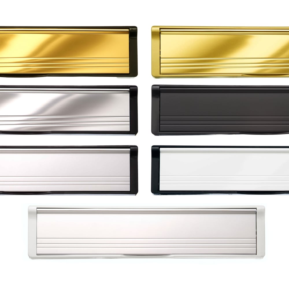 Select Black and Polished Silver Door Letter Box 10 inch Image 5