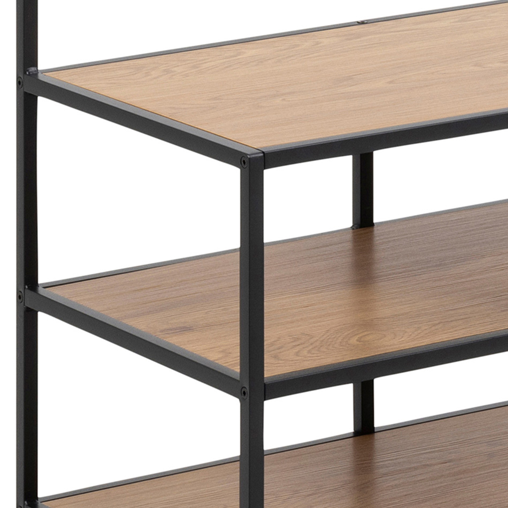 Florence Seaford 3 Shelf Black and Oak Clothes Rack Image 7