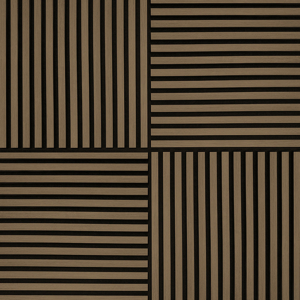 Tuscan Walnut PVC Wrapped Acoustic Wall Tile 55.3 x 55.3cm 4 Pack Image 2