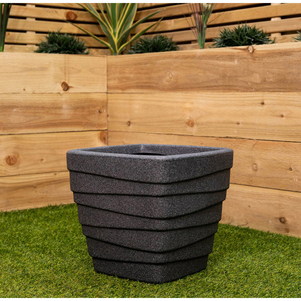 Samuel Alexander Dark Grey Small Square Garden Trojan Plant Pot 31cm Image 2