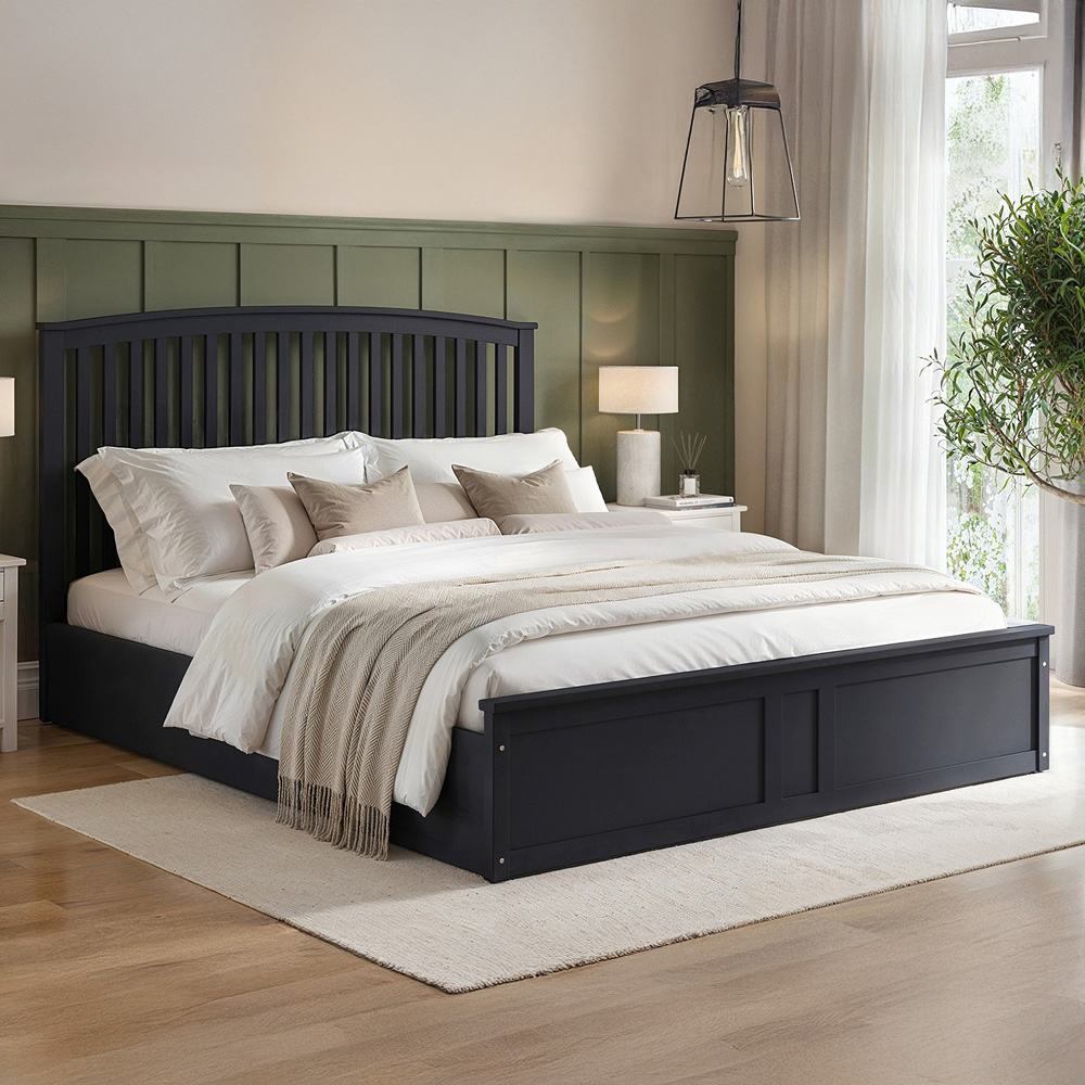 Flair Wharfedale Double Grey Wooden Ottoman Bed Image 4