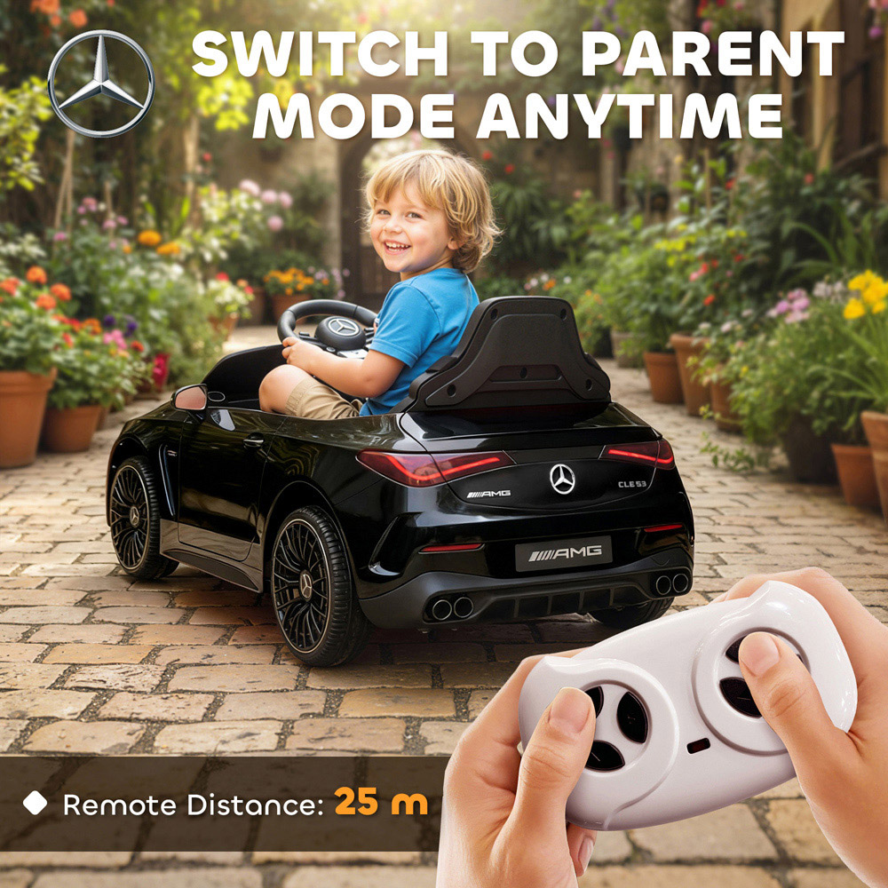 Tommy Toys Kids Black Licensed Mercedes AMG Electric Ride On Car with Remote and Seatbelt 12V Image 5