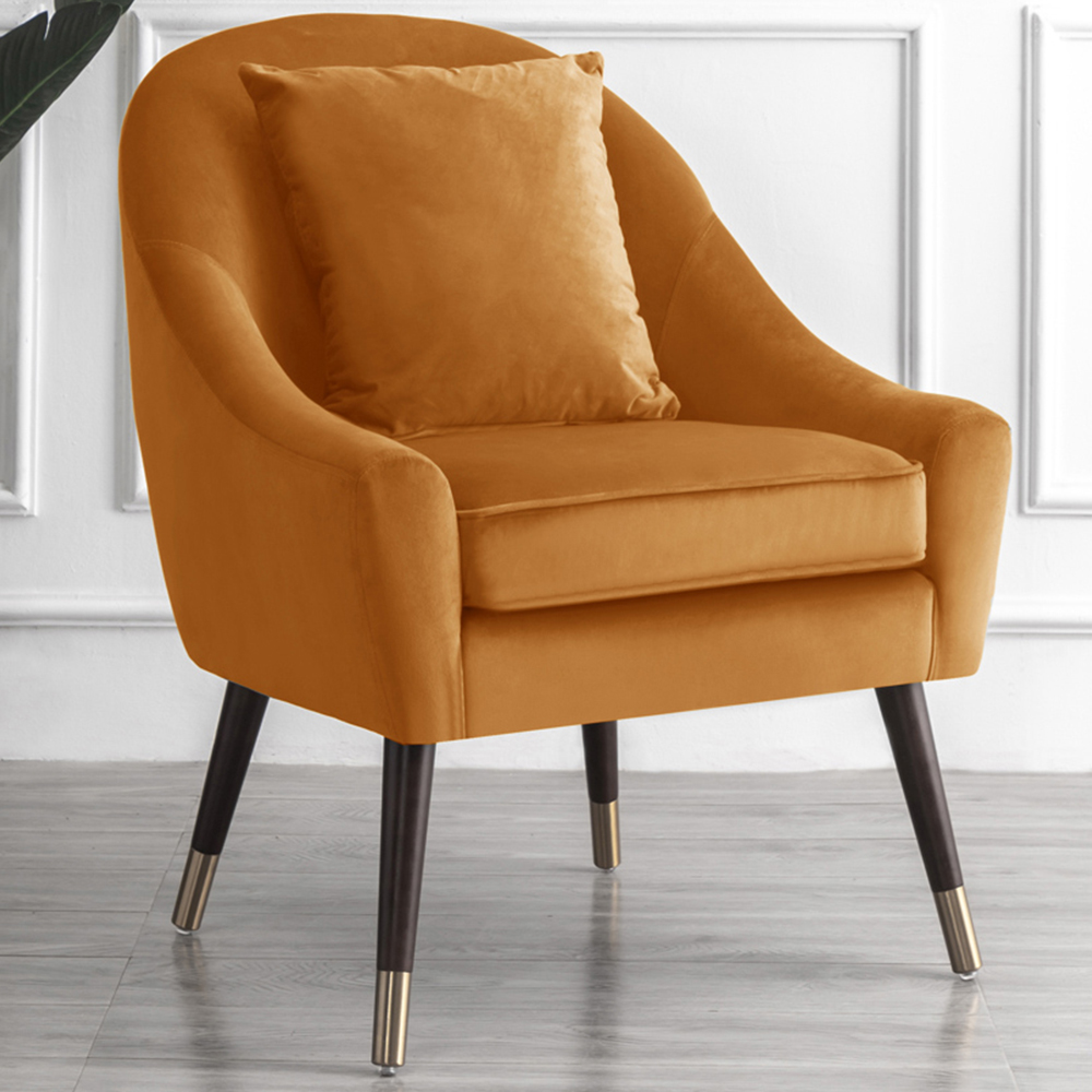 Artemis Home Octavia Orange Velvet Accent Chair Image 1