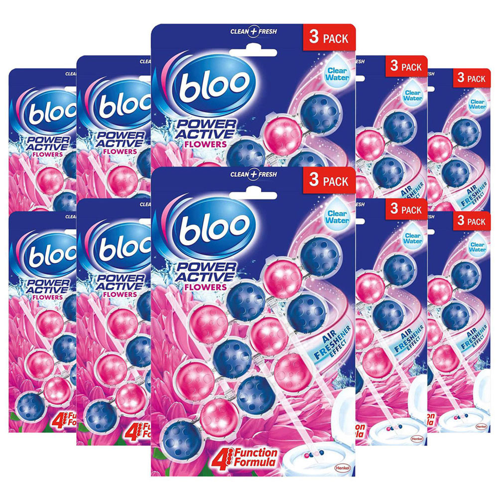 Bloo Power Active Fresh Flowers Anti Limescale Toilet Rim Block 50g 30 Pack Image 1