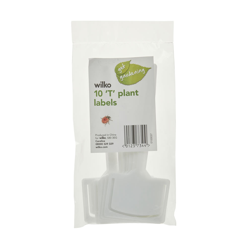 Wilko Plastic T Plant Labels 10 Pack Image 1