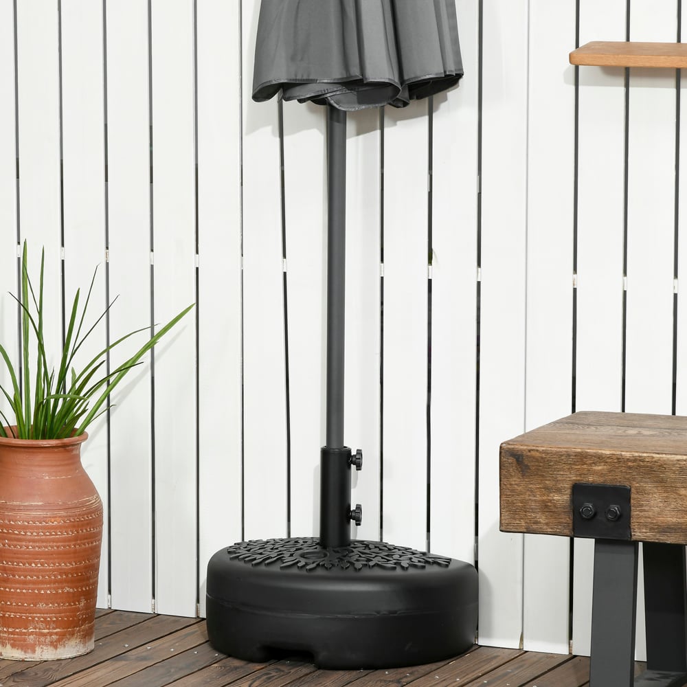 Outsunny Black Half Round Patio Umbrella Base Image 2