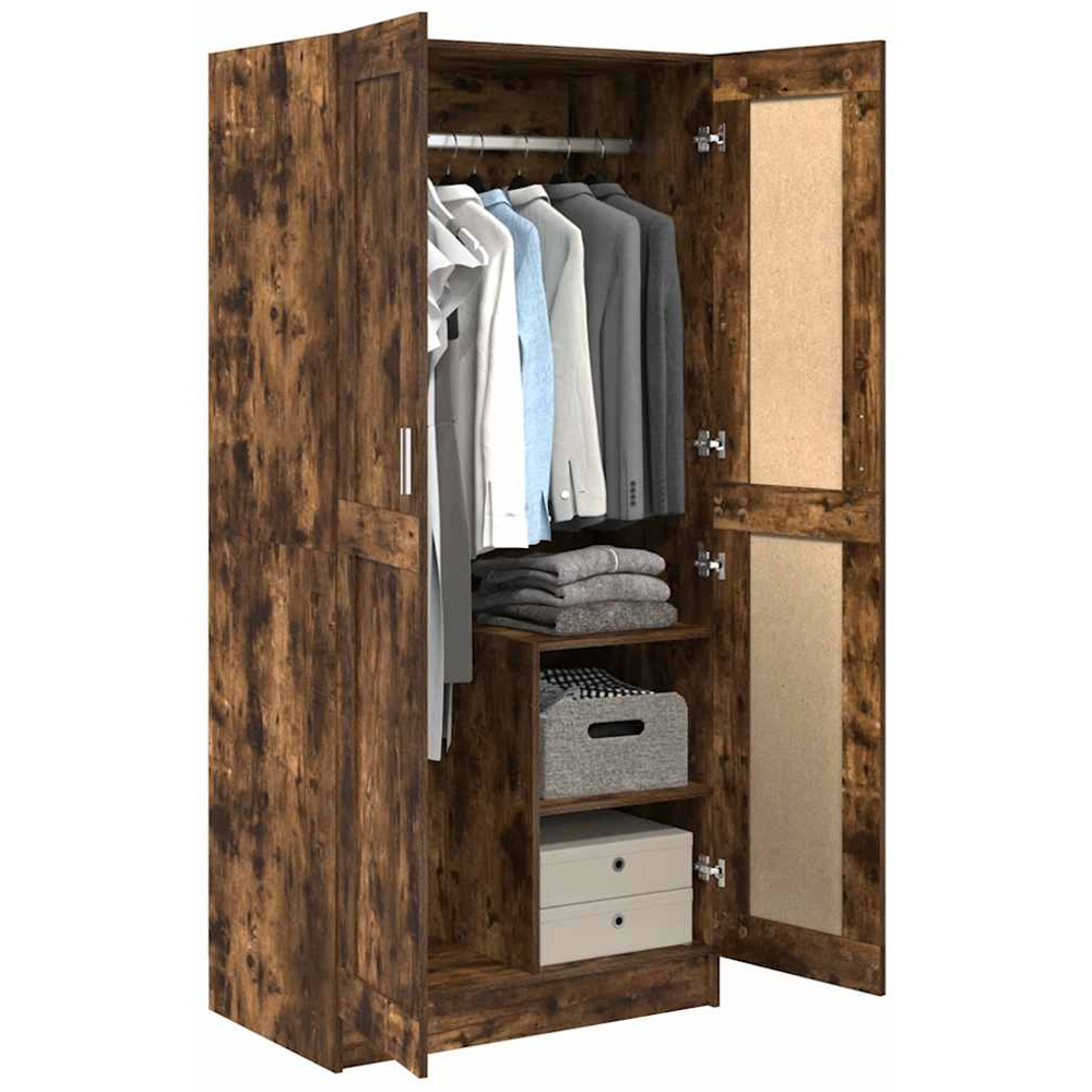 vidaXL 2 Door Brown Wooden Wardrobe Image 4