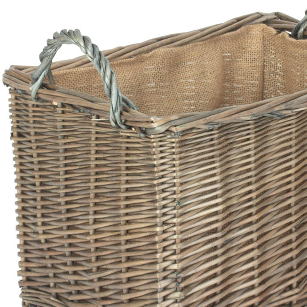 Red Hamper Kindling Wood Wicker Basket Image 2