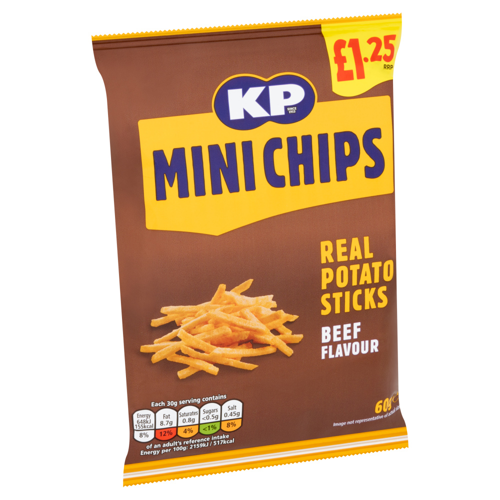 KP Mini Chips Real Potato Sticks Beef Flavour 60g Image 5