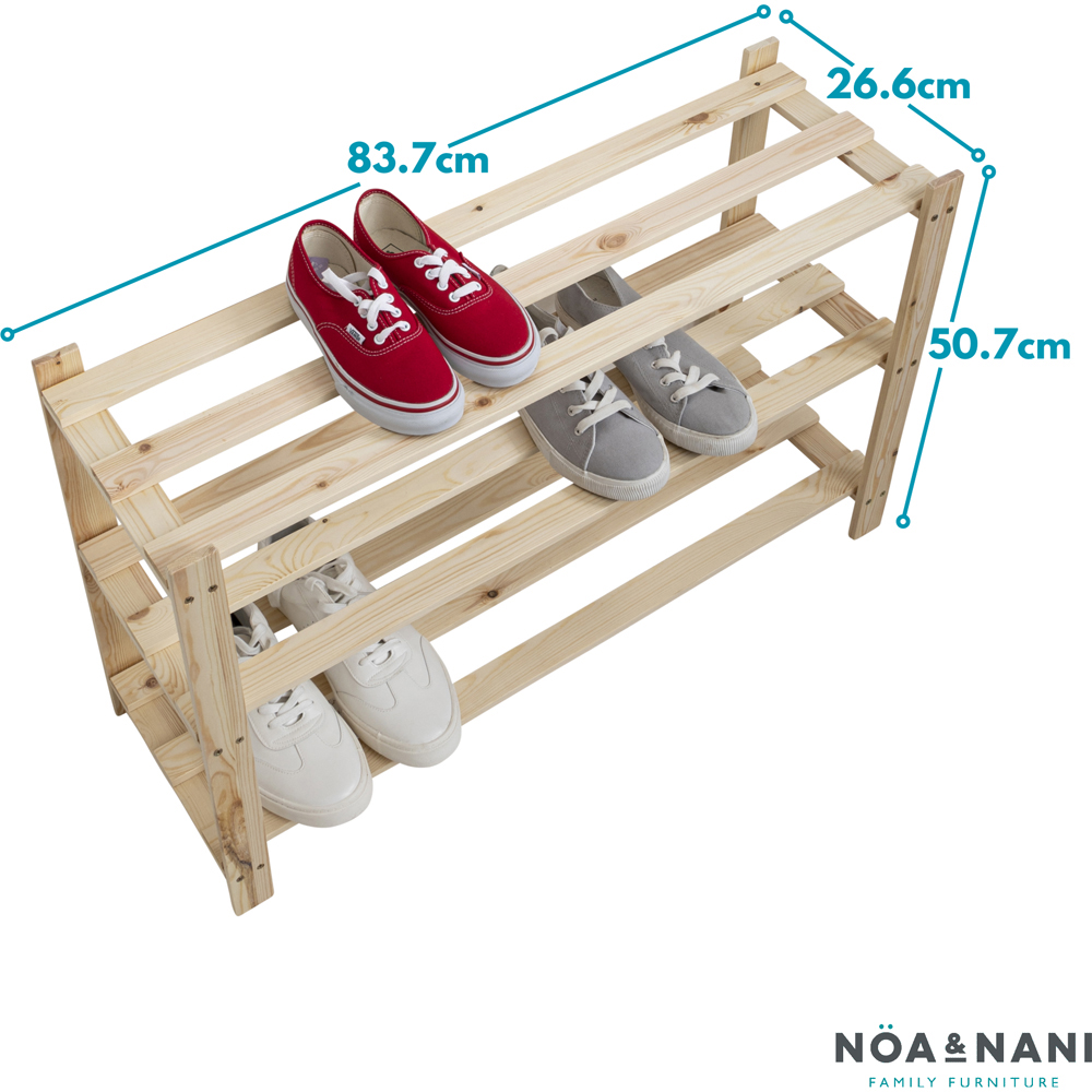 Noa and Nani 3 Shelf Natural Pine Shoe Rack Image 7