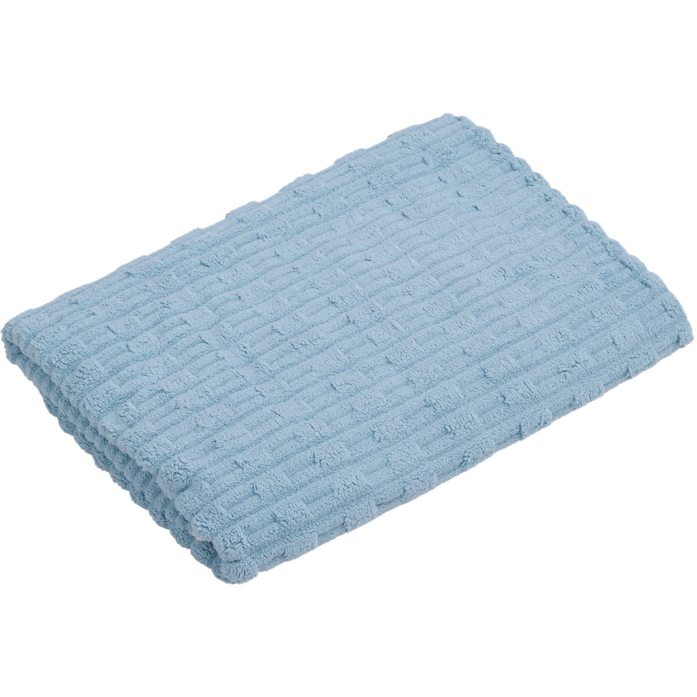 Living and Home Soft Coral Fleece Multicolour Bamboo Texture Bath Towel Set of 4 Image 3