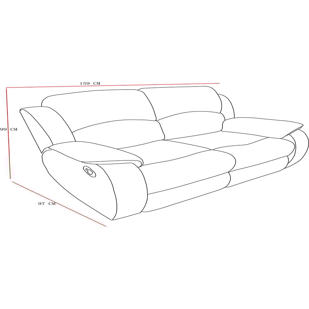 Charleston 2 & 3 Seater Grey Recliner Sofa Set Image 7