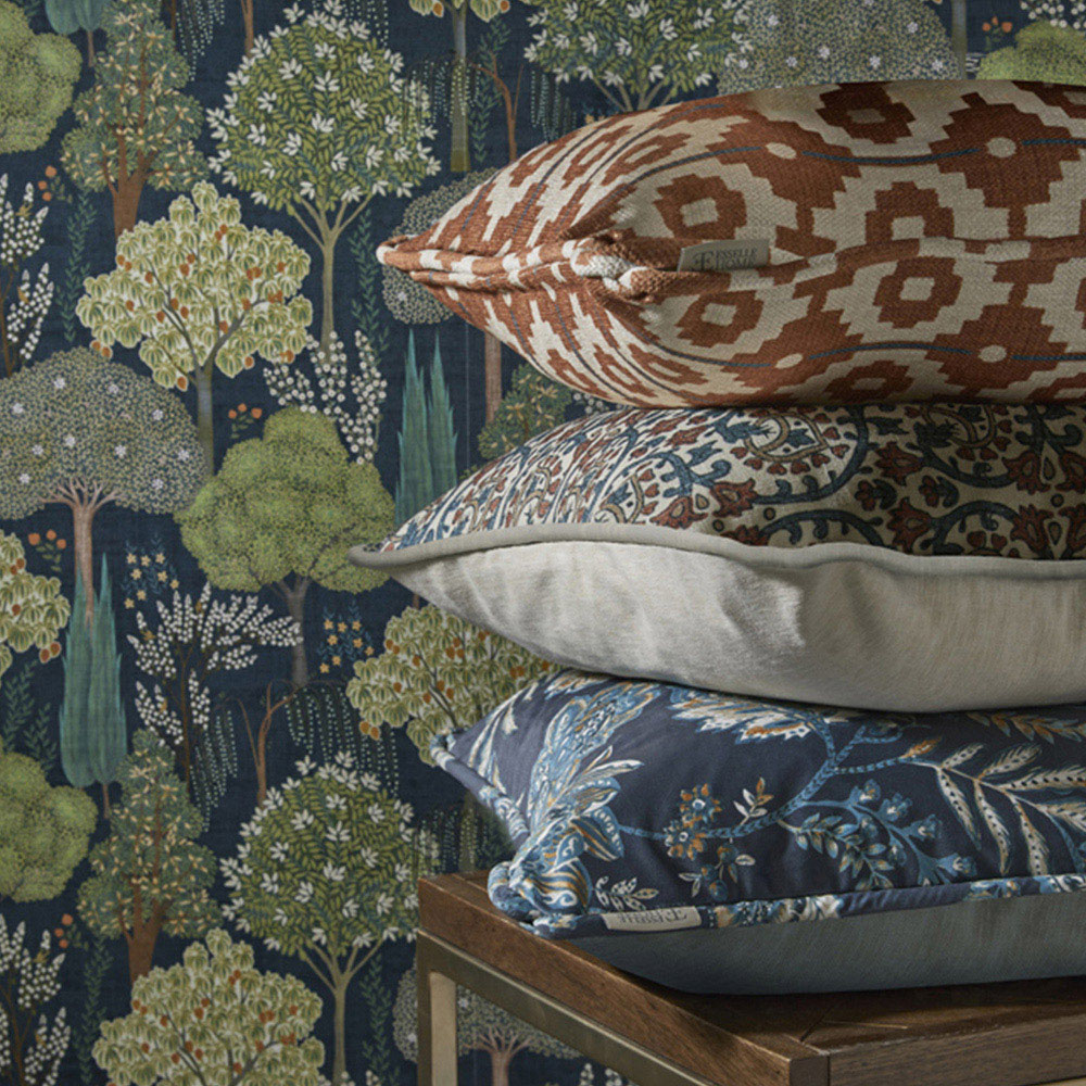Esselle Home Persian Oasis Navy and Green Wallpaper Image 3