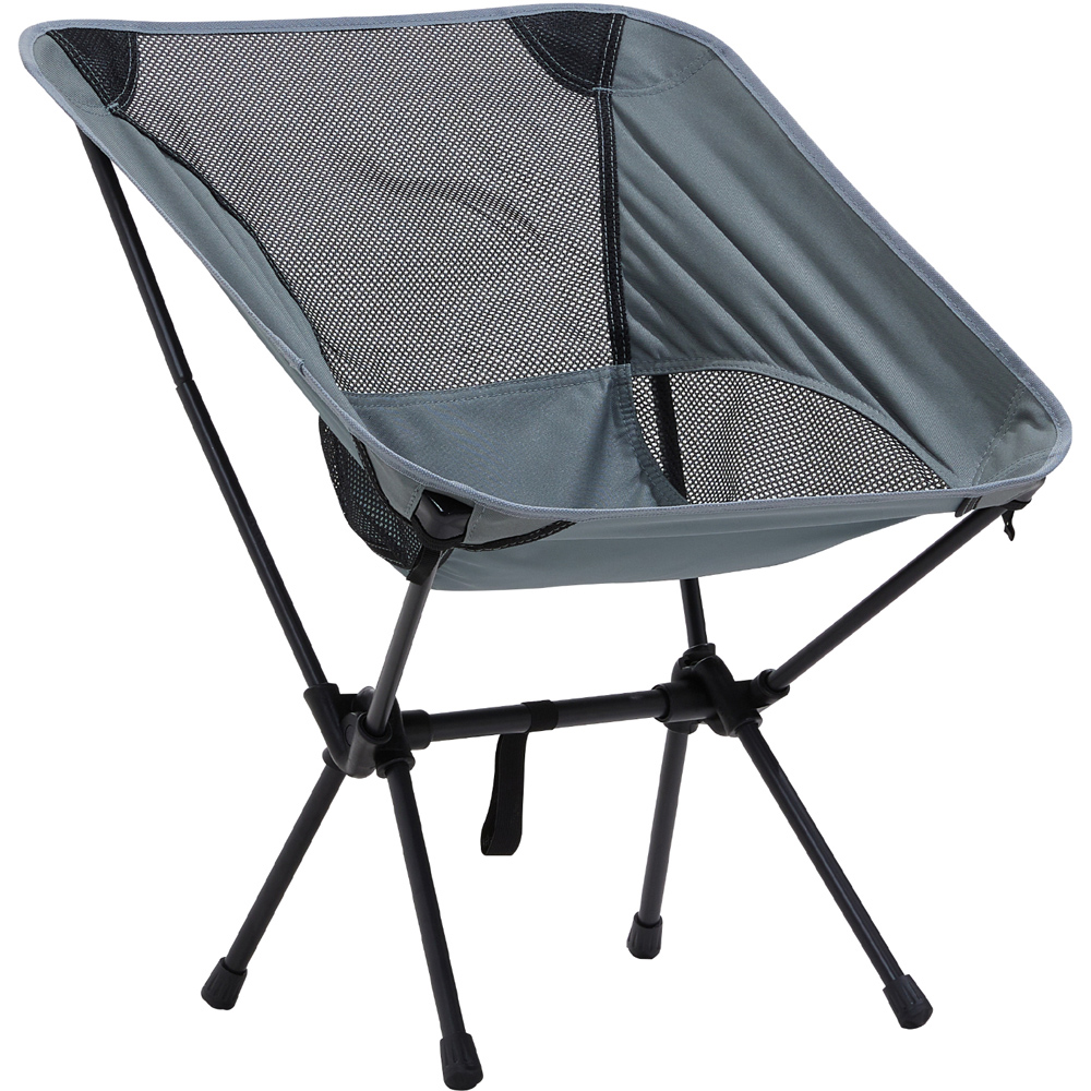 Living and Home Grey Breathable Mesh Foldable Camping Chair Image 1
