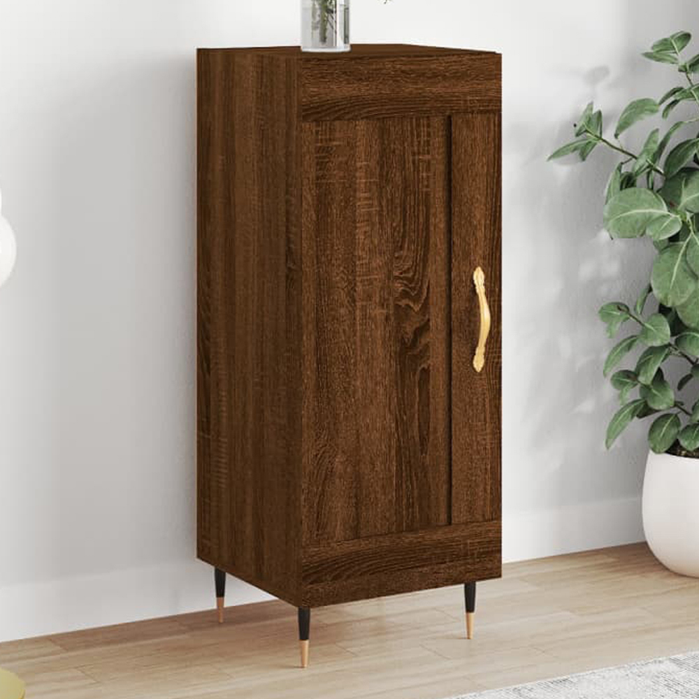 vidaXL Single Door Brown Oak Sideboard Image 1