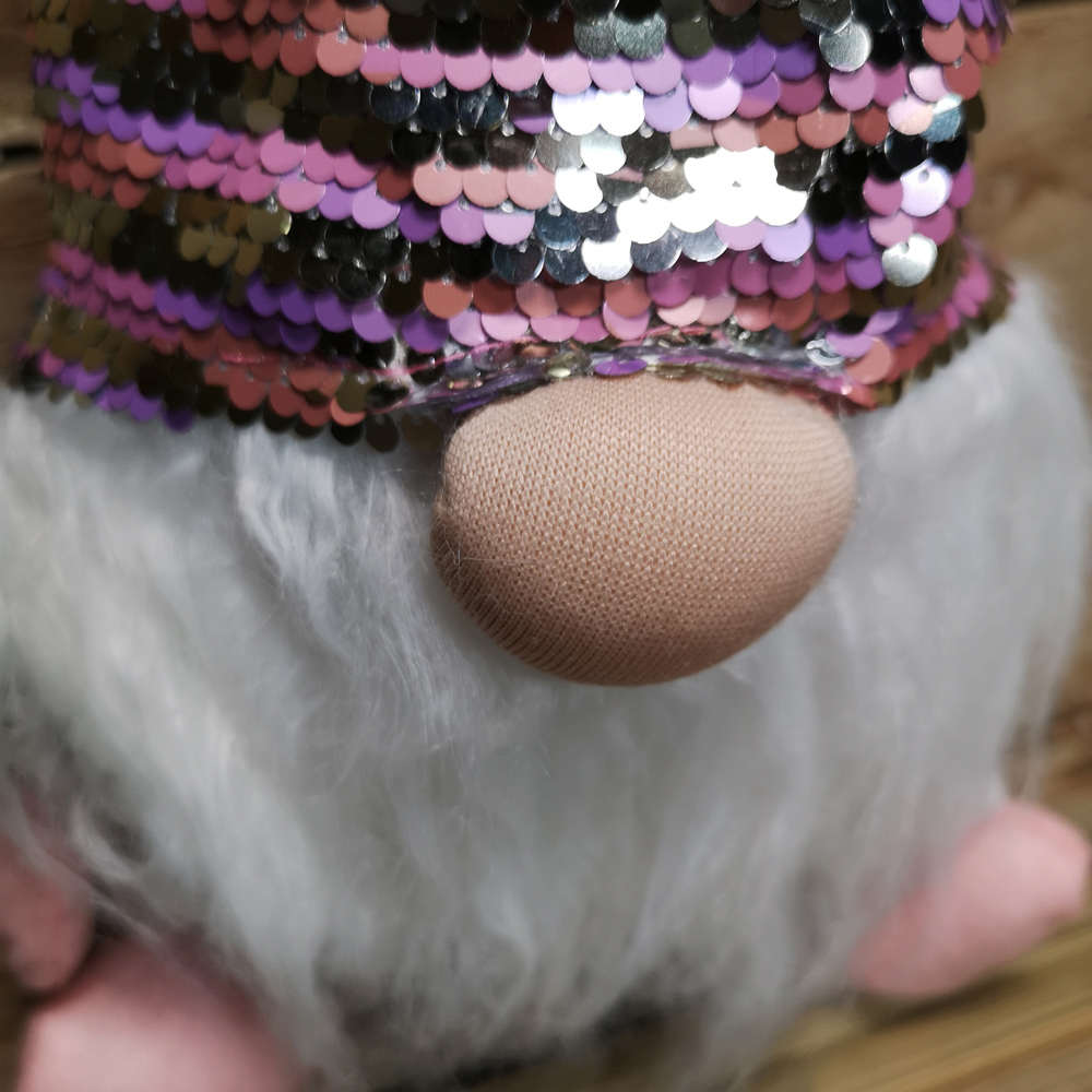 Samuel Alexander Pink and Silver Plush Bearded Gonk Christmas Decoration 46cm Image 5