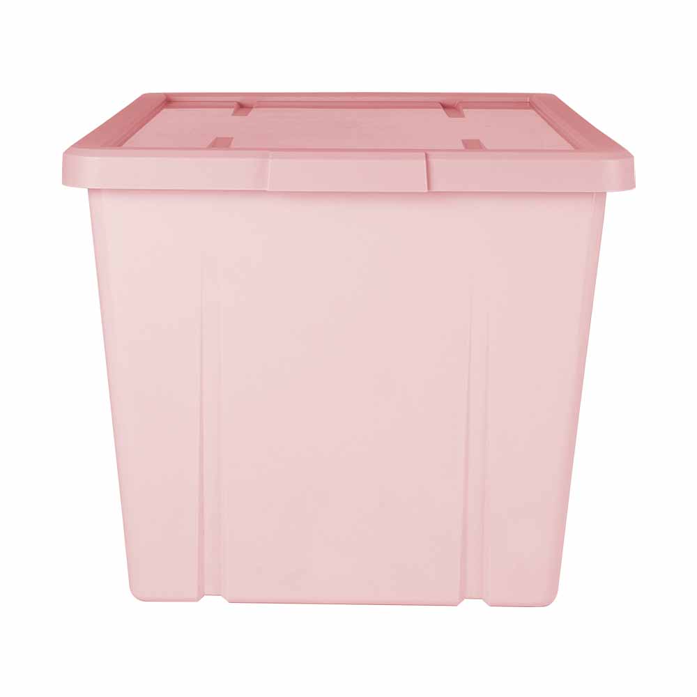 Wilko 60L Storage Box Blush Pink Image 3