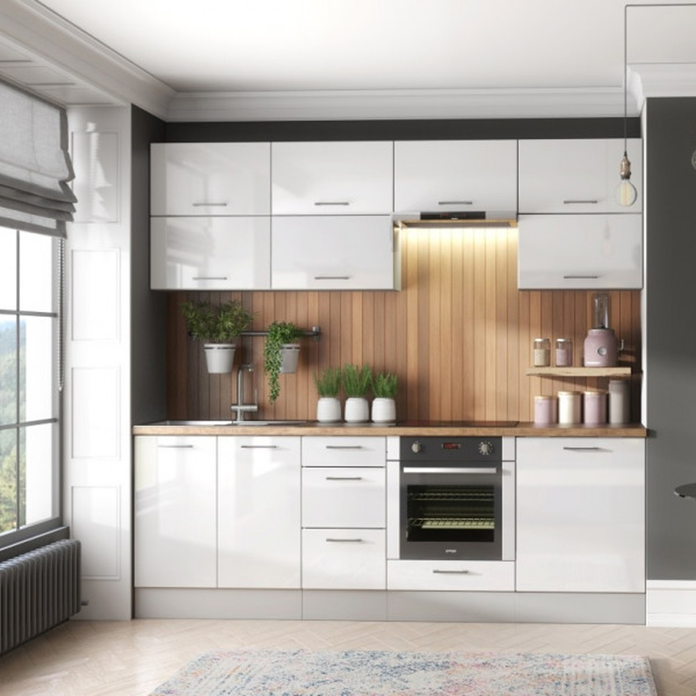 Impact Furniture Ella White High Gloss Kitchen Sink Base Unit 800mm Image 5
