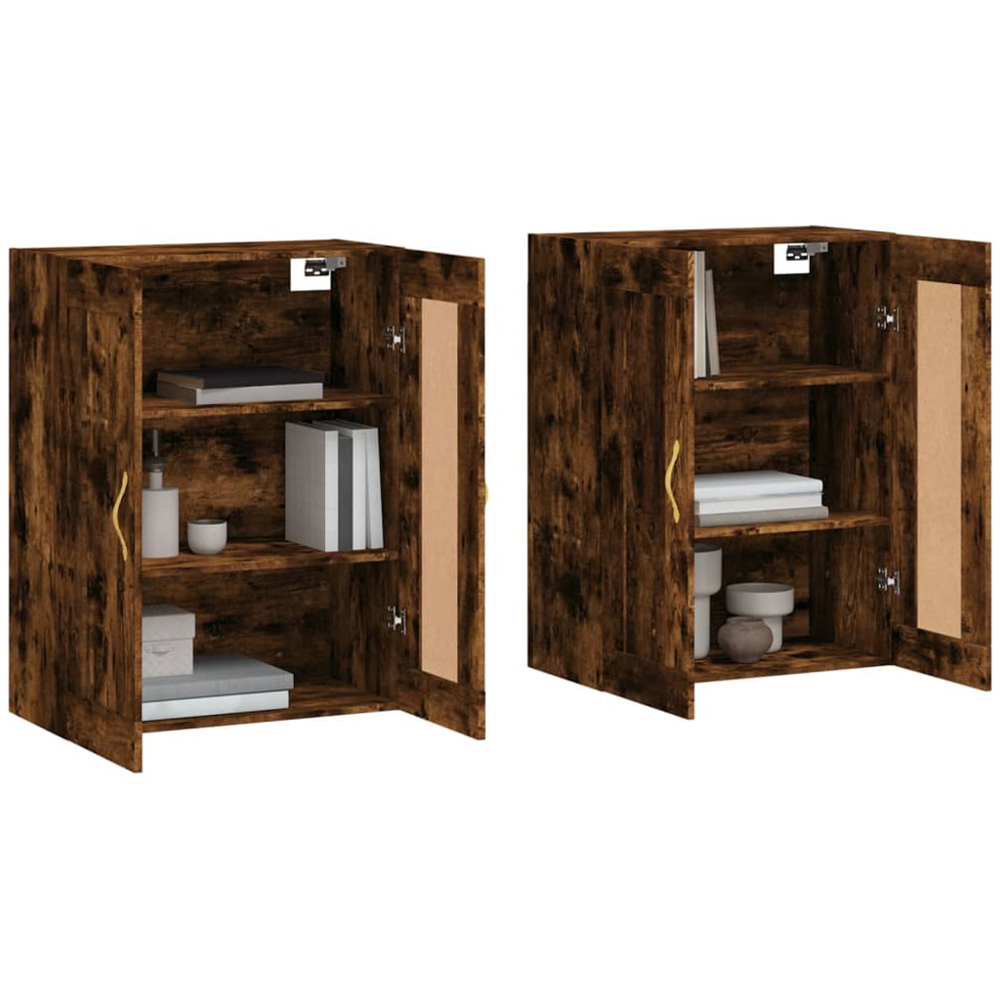 vidaXL 2 Door Smoked Oak Wall Mounted Cabinet Set of 2 Image 3