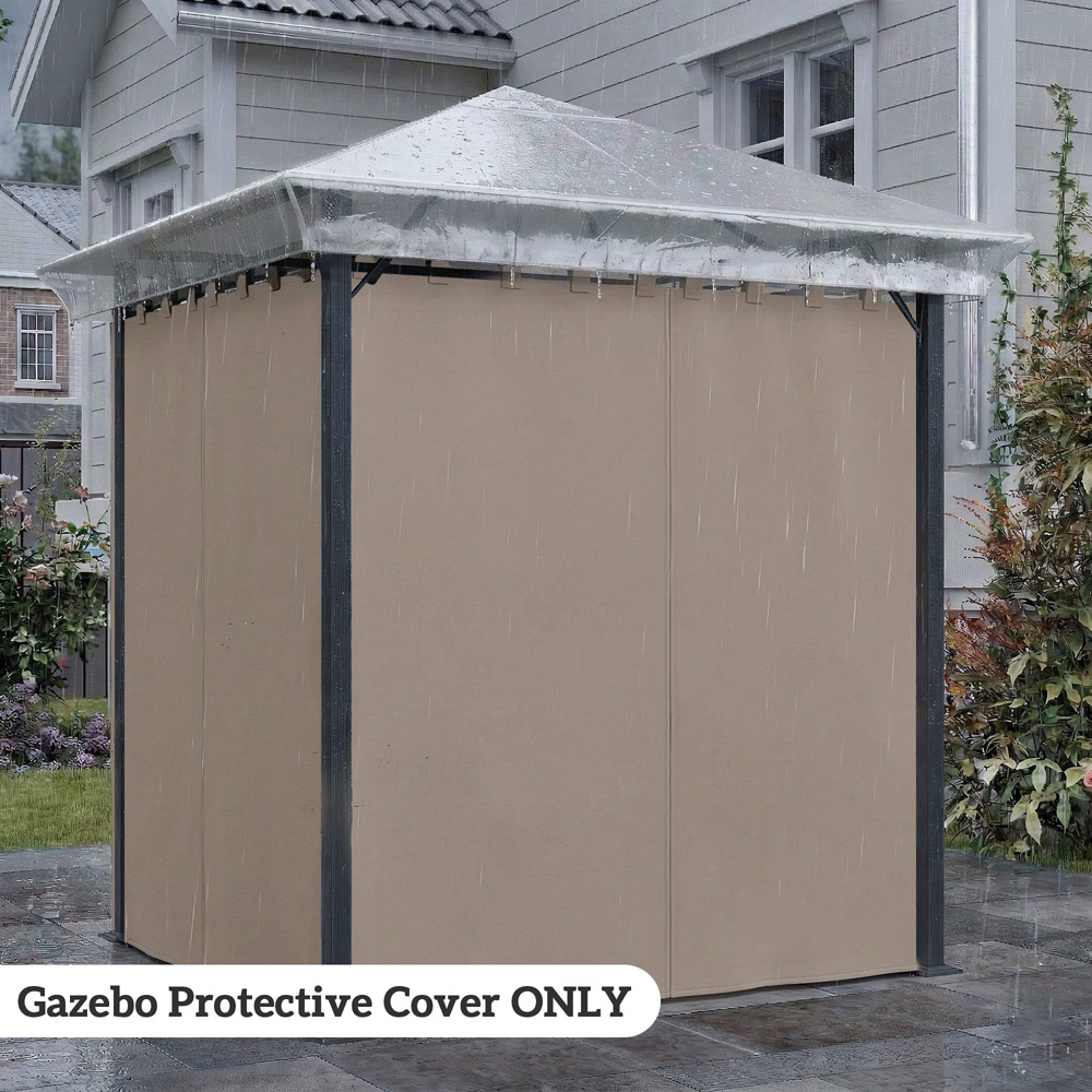 Outsunny 2 x 2m Clear Waterproof Gazebo Protective Cover Image 6