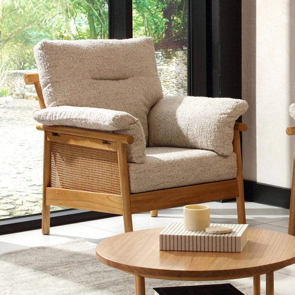 Desser Mindi 4 Seater Light Oak Natural Rattan Sutton Sofa Set Image 5