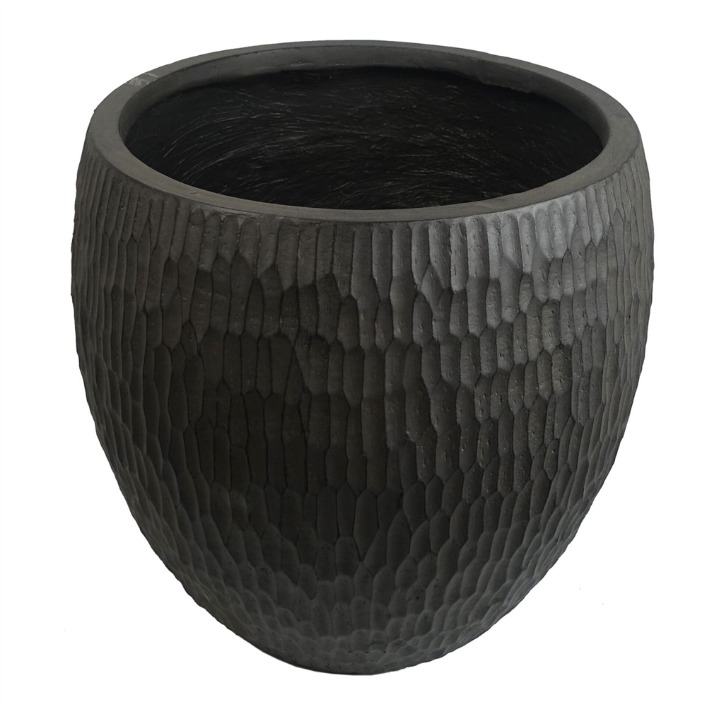 Leaf Inoke Grey Embossed Composite Planter 43cm Image 3