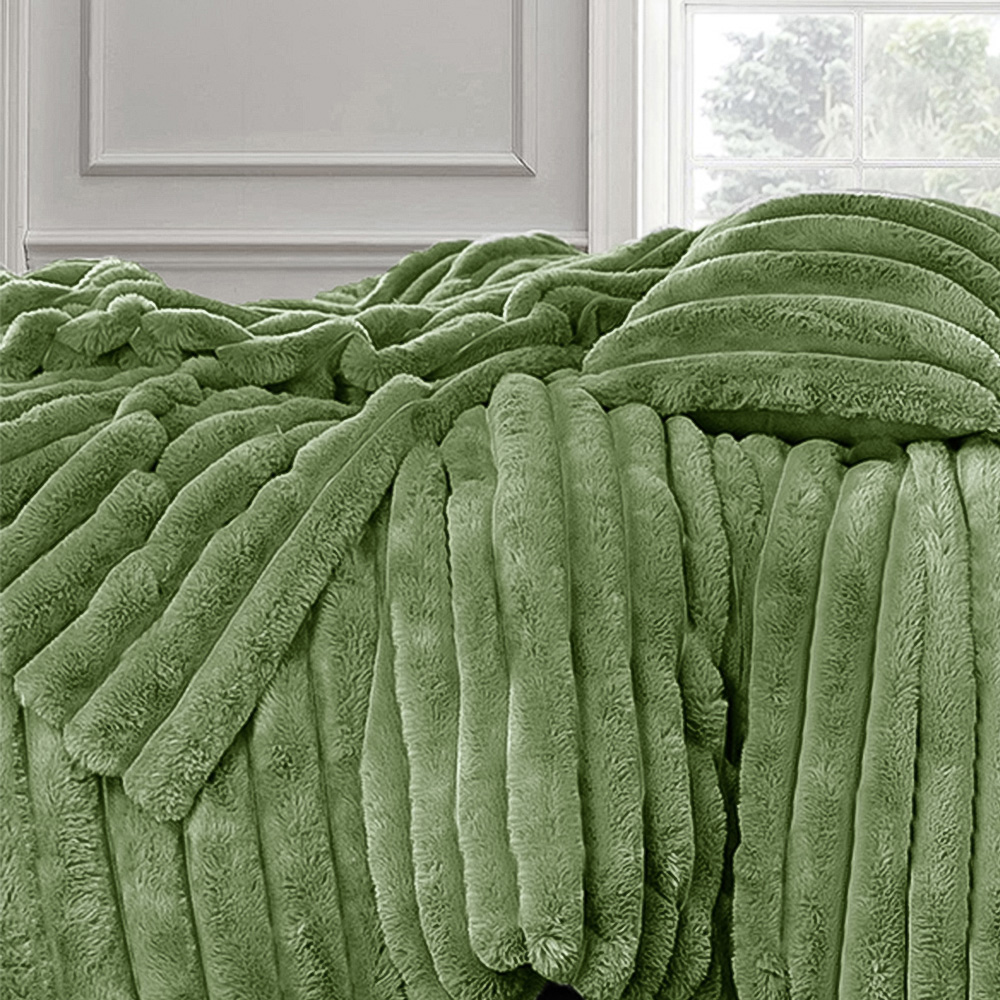 Velosso Single Olive Jumbo Cord Duvet Set Image 2