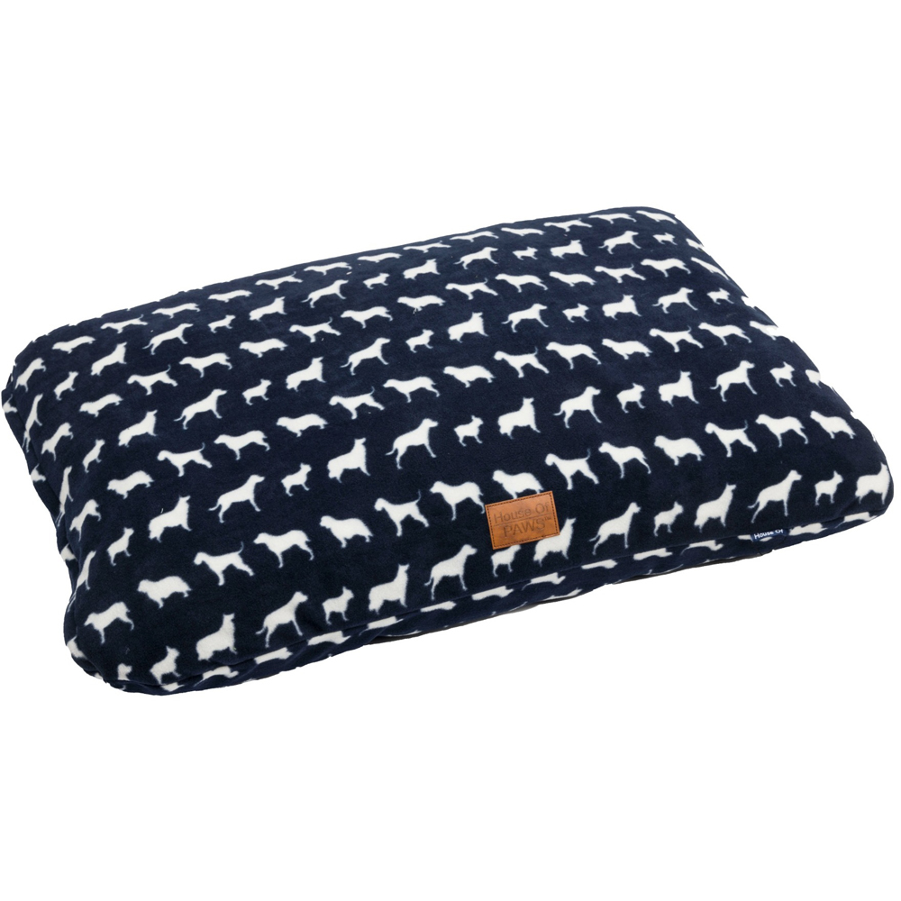 House of Paws Best in Breed Small Medium Navy Fleece Rectangle Cushion Dog Bed Image 1