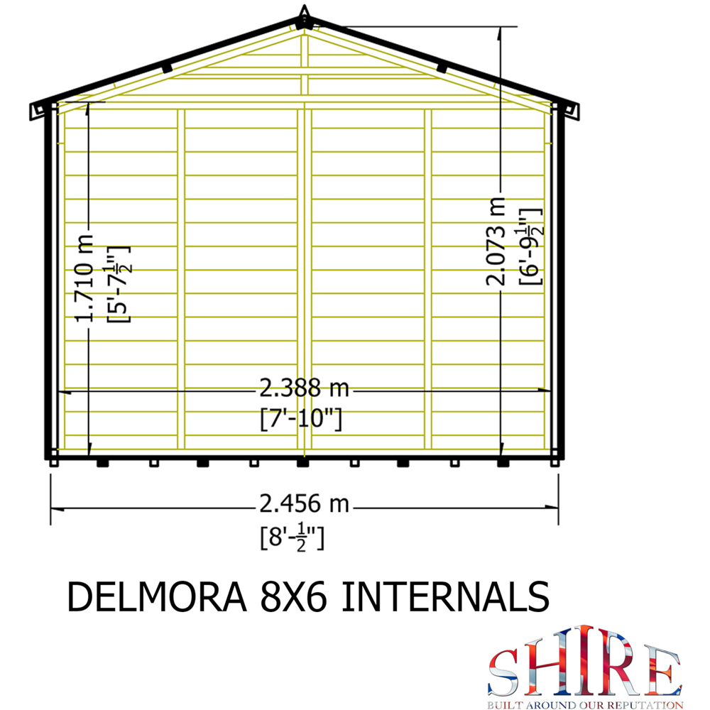 Shire Delmora 8 x 6ft Apex Garden Summerhouse Image 8
