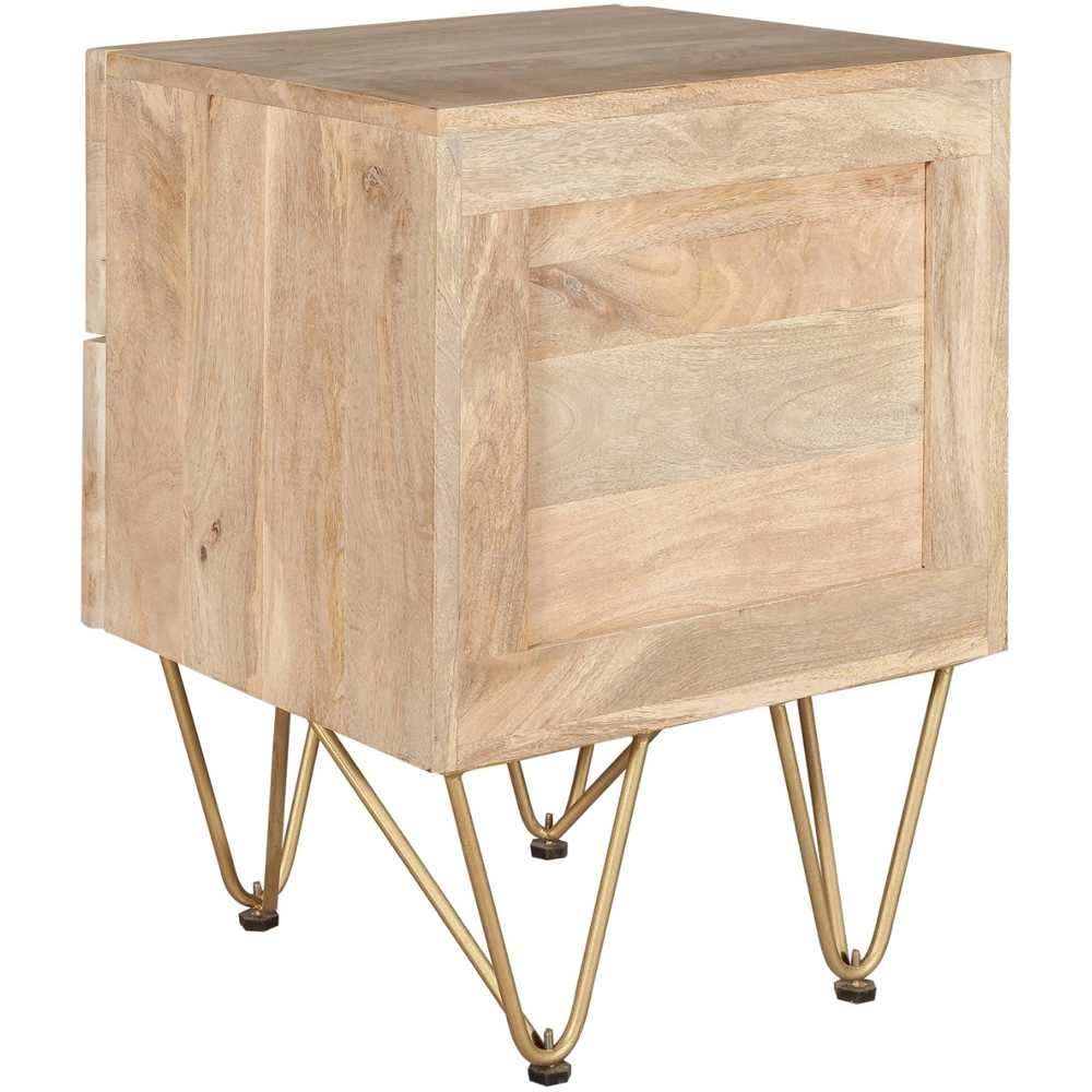 Brooklyn Huyen 2 Drawer Light Gold Side Table Image 5